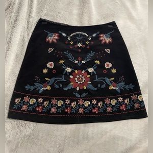 Black embroidered skirt